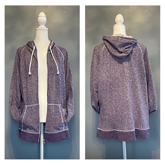 PURPLE ZIP HOODIE! Juniors XXL Long Sleeve French Terry; PIMATEE by PIMA APPAREL - Picture 4 of 11